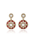 Floral Kundan Gold Statement Danglers