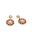 Floral Kundan Gold Statement Danglers