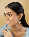 Floral Kundan Gold Statement Danglers