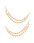 Pearl Temple Gold Ear Chains