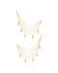 Pearl Temple Jhumki Gold Ear Chains