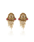 Laxmi Temple Gold Stud Earrings