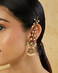 Lotus Temple Gold Long Jhumkas