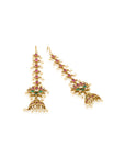 Lotus Temple Gold Long Jhumkas