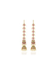 Floral Temple Gold Long Jhumkas