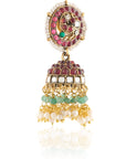 Ruby Temple Gold Jhumkas