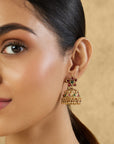 Floral Temple Gold Jhumkas