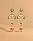 Crescent Kundan Dangler Earring