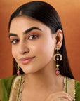 Crescent Kundan Dangler Earring
