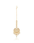 Kundan Polki Half Moon Gold Maang Tikka