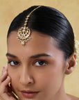 Kundan Polki Half Moon Gold Maang Tikka
