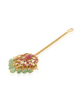 Kundan Ruby Mint Gold Maang Tikka