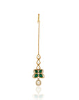 Emerald Kundan Gold Maang Tikka