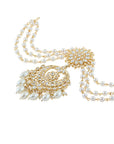 Kundan Gold Pearl Hair Brooch