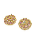 Multicolour Temple Gold Hair Brooch Set