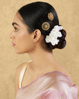 Multicolour Temple Gold Hair Brooch Set