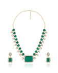 Green Kundan Square Necklace Set