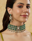 Panna Kundan Three-Line Choker Set