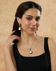 Kundan Enamel Gold Pendant Necklace Set
