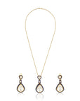 Kundan Enamel Gold Pendant Necklace Set