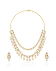 Gold Kundan Polki Layered Necklace Set
