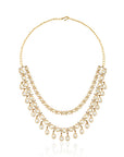 Gold Kundan Polki Layered Necklace Set