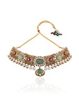 Green Kundan Polki Choker Set