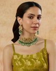 Panna Kundan Choker Necklace Set