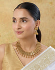 Temple Jhumki Necklace Set