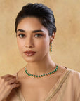 Green Zircon Short Necklace Set