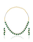 Green Zircon Short Necklace Set