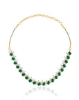 Green Zircon Short Necklace Set