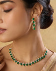 Green Zircon Short Necklace Set