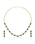 Gold Zircon Short Necklace Set