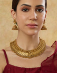 Golden Goddess Temple Necklace Set