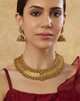 Golden Goddess Temple Necklace Set