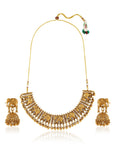 Gold Hathi Temple Necklace Set