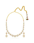 Minimal Kundan Polki Gold Short Necklace Set