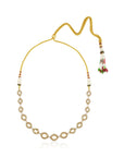 Minimal Kundan Polki Gold Short Necklace Set