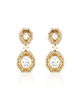 Minimal Kundan Polki Gold Short Necklace Set