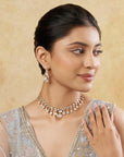 Tassel Drop Kundan Polki Gold Necklace Set