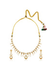 Tassel Drop Kundan Polki Gold Necklace Set
