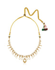 Tassel Drop Kundan Polki Gold Necklace Set
