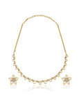 Minimal Kundan Polki Gold Tennis Necklace Set