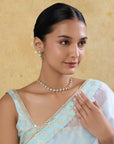Kundan Polki Tennis Gold Necklace Set