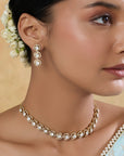 Kundan Polki Tennis Gold Necklace Set