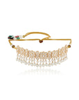 White Pearl Kundan Polki Gold Necklace Set