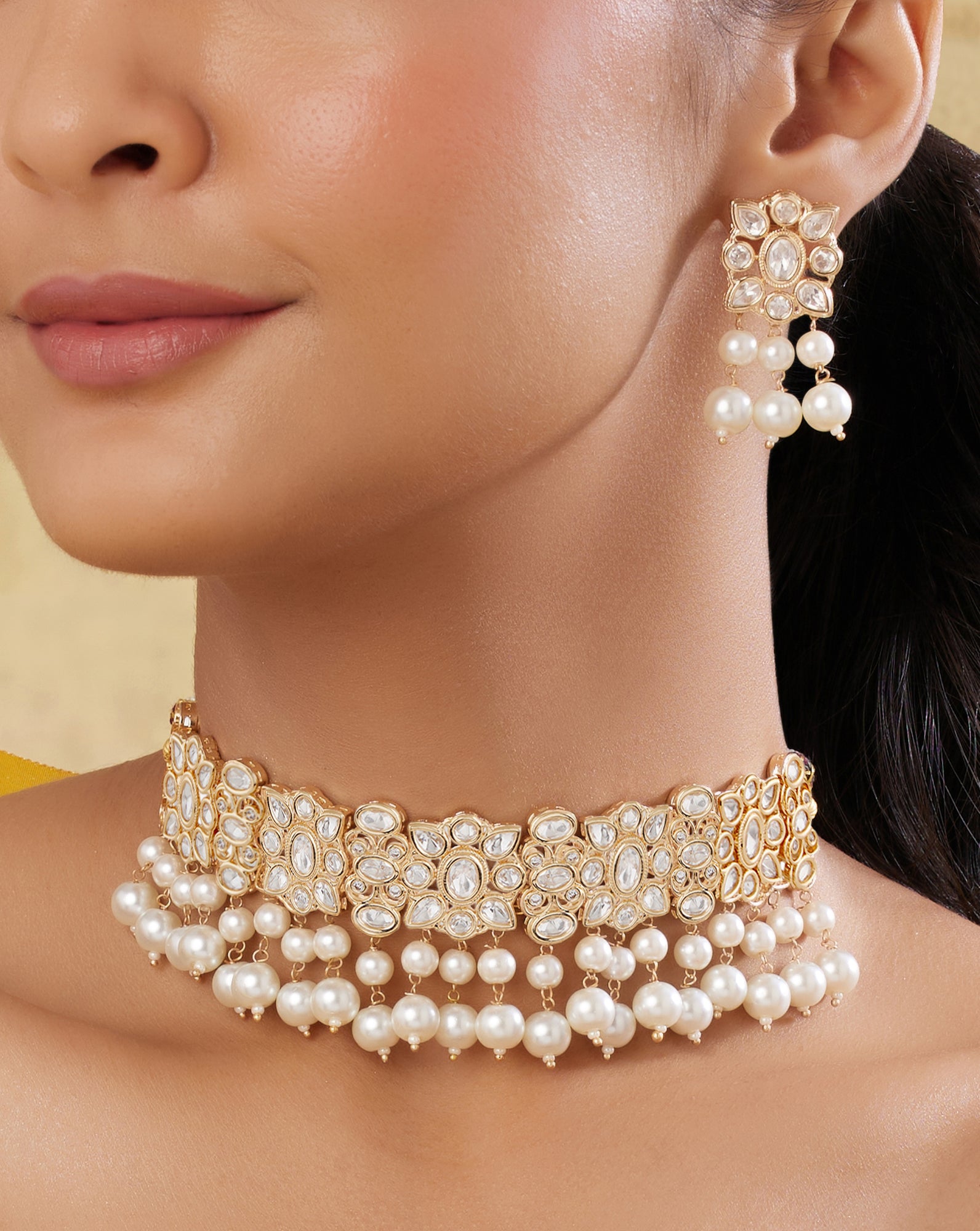 Deepa Kundan Polki Necklace Set