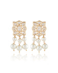 White Pearl Kundan Polki Gold Necklace Set
