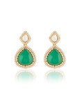 Emerald Kundan Gold Charm Necklace Set
